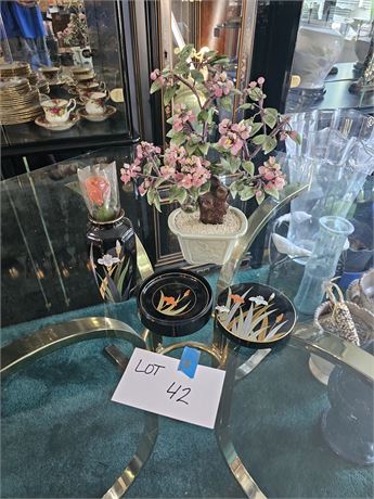 Glass & Jade Dogwood Tree / Coasters & More