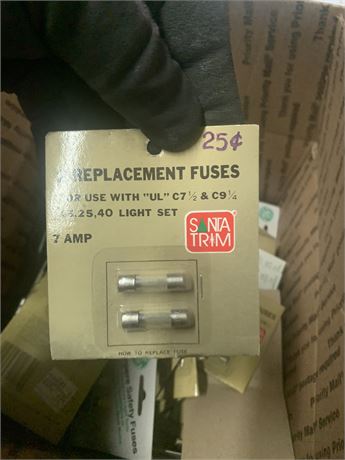 7 Amp Replacement Fuses For Holiday Light Sets - 2 Packs (Boxed Lot)