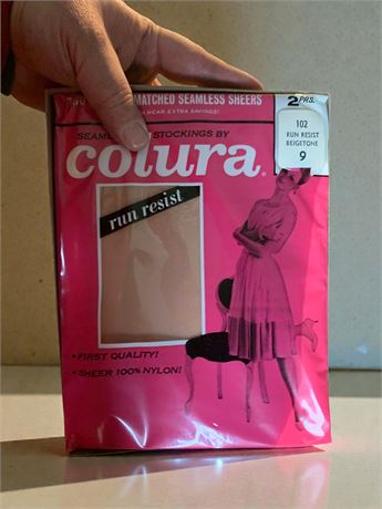 Colura Run Resist Seamless Sheer Stockings In Beigetone Lot Size 9