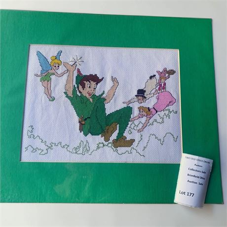 Disney Peter Pan/Tinker Bell Needlepoint Framed Wall Art