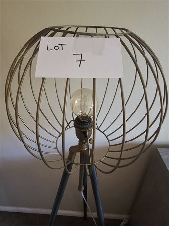 Tri-pod Industrial Style Ball Cage Floor Lamp