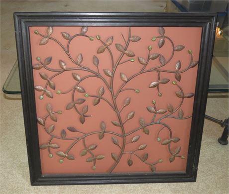 Framed Metal Tree Sculpture