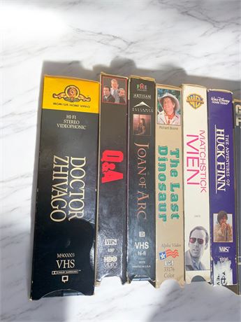 VHS Movie Lot of 7: Death Hunt, Dr Zhivago, Joan of Arc, The Last Dinosaur