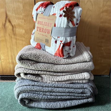 Plush Throw Blanket Lot