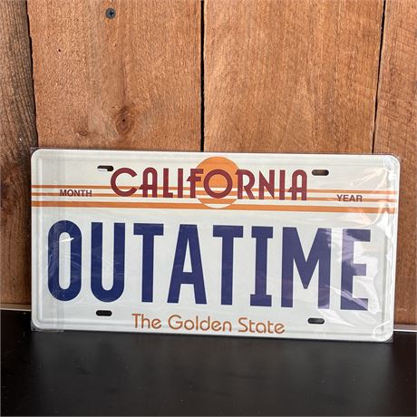 Back To The Future Novelty Tin License Plate