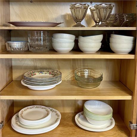 Kitchen Cupboard Cleanout w/ Corelle Meadow Pink Dishes and More