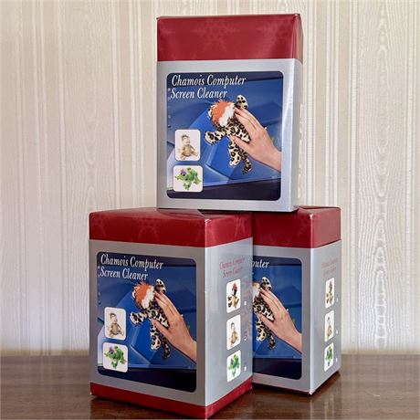 Lot of 3 NEW Cute Animal Chamois Screen Cleaners