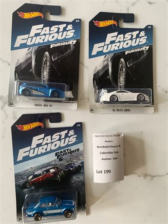 Hot Wheels Die Cast Cars From Fast & Furious 6 & Fast 7 Movies