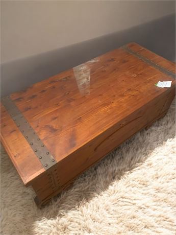 E.R. Co. Forest Park Line Solid Cedar Hope Chest W/Copper Accents & Carved Feet
