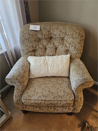 Lazyboy Two Tone Beige Armchair With Leaf Pattern