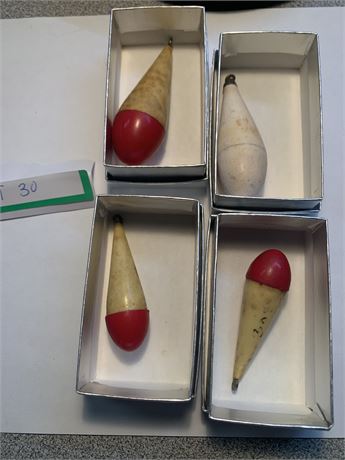 Vintage Wood Casting Lures Lot of 4