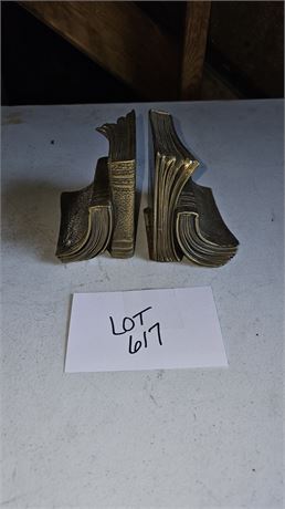 Vintage Cast Goldtone Bookends