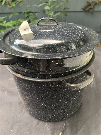 Enamel Steamer Deep Canning Cooking Pot