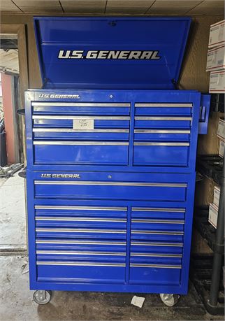 U.S General Double Bank Roller Cabinet & Double Bank Top Chest With Keys