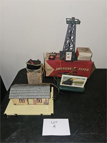 American Flyer 1956 #769A Aircraft Beacon, Steam Whistle, Mar Tin House & Type 1