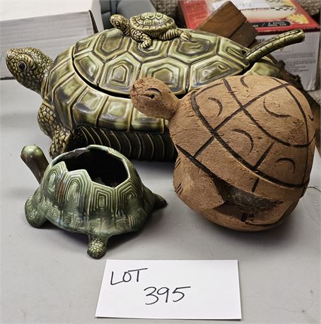 Turtle Lot - Coconut Turtle / MCM Turtle Server w/Ladle & More