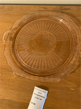 Pink Depression Glass Plate
