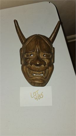 Ichi-i Wood Carved " Han-Nya" Protection Of Order Bad Spirits Mask