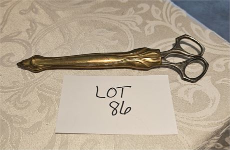 Antique Sewing Scissor with Brass Scabbard