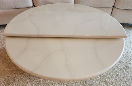 Postmodern Swivel Top Circular Marble Coffee Table