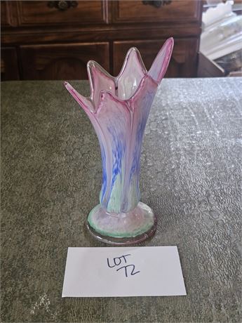 Vintage Art Glass Tulip Vase