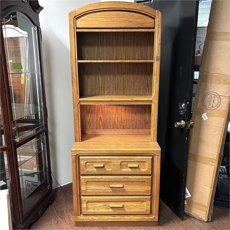 2-Piece Wood Hutch w/ Dresser Bottom and Cabinet Top