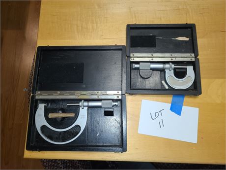 Mahr 1-1000" 01-1" & 2-3" Micrometer's with Cases