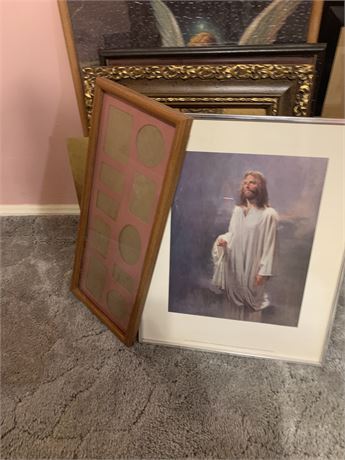 Religious Picture Wall Art Lot - Jesus Christ, Angels & More