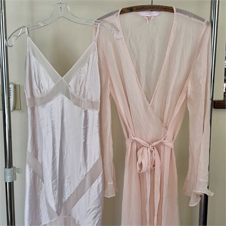 VTG Victoria Secret Sheer Coverup & Fredericks of Hollywood Nightgown, L & M/L