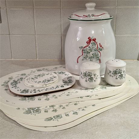 Corelle Coordinates Placemats, Trivets, Coasters and Matching Cookie Jar