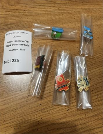 State-Themed Enamel Lapel Pins Arkansas, Missouri, Louisiana, Mississippi, Texas