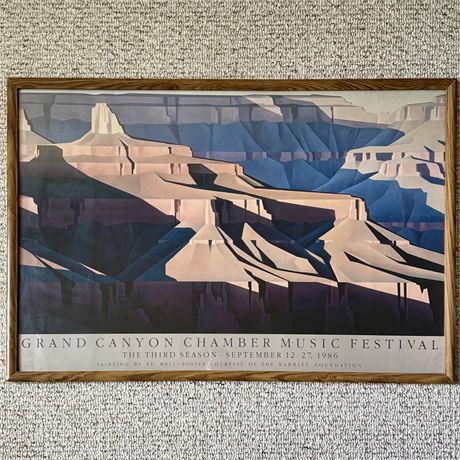 Framed 1986 Grand Canyon Chamber Music Festival Art Poster