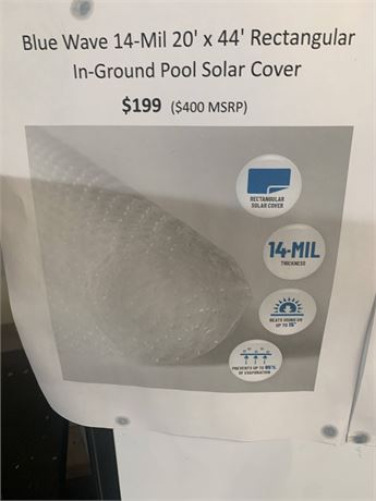 Blue Wave 14-Mil 20' x 44' Rectangular In-Ground Pool Solar Cover