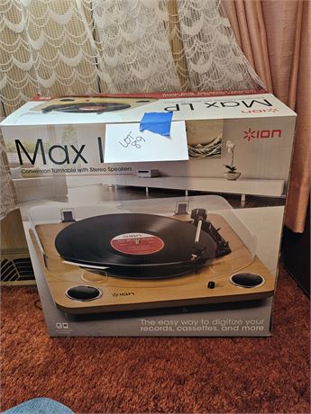 ION Max LP Conversion Turntable with Stereo Speakers