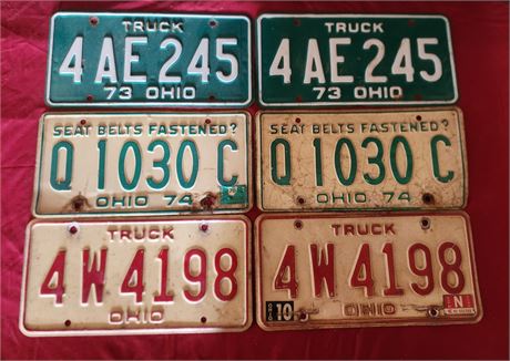 1973, 1974, truck Ohio license plates