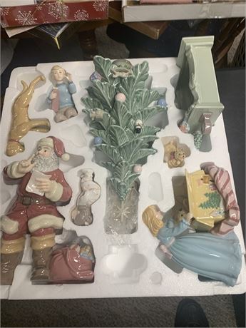 Grandeur Noel Porcelain Christmas Scene In Original Box