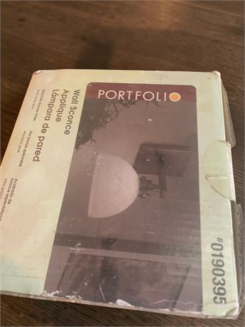 Portfolio Wall Sconce W/Specialty Bronze Finish & White Etched Glass Shade