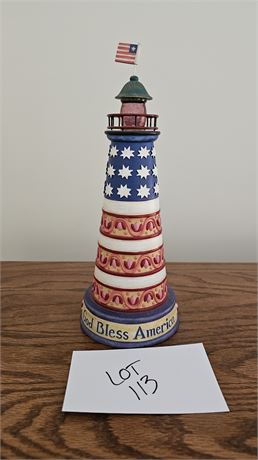 Jim Shore "God Bless America" Lighthouse Figure