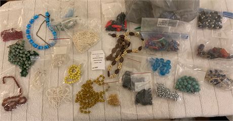 Colorful Bead Necklace Crafting Lot