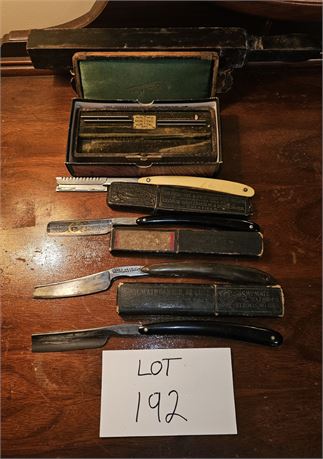 Vintage Shaving Straight Razors- Geneva Cutlery Co, E. Weck & Son & More