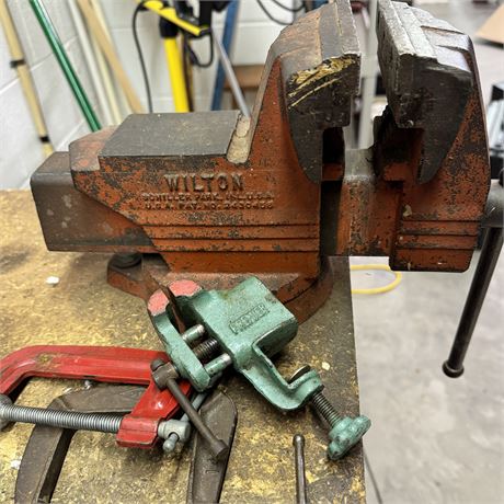 Old Wilton Bench Vise, Premier Vise and Clamps