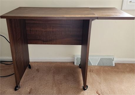 Wooden Sewing Table w/ Fold Down Side