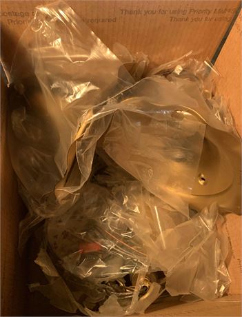 Brass Lighting Fixture Component Lot - 1 Box