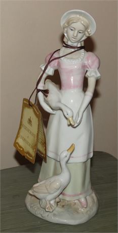 Vintage KPM " Woman With Geese" Porcelain Figurine