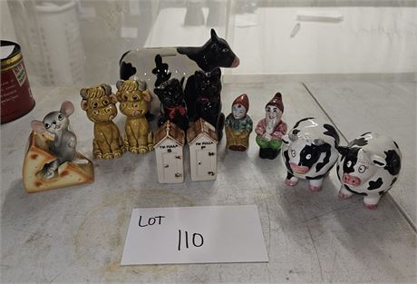 Mixed Salt & Pepper Lot & Cow Bank