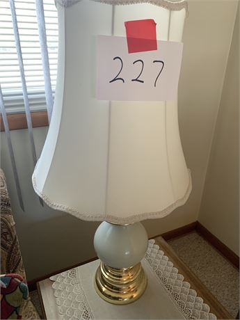 Decorative Gold and White Table Lamp with White Lamp Shade