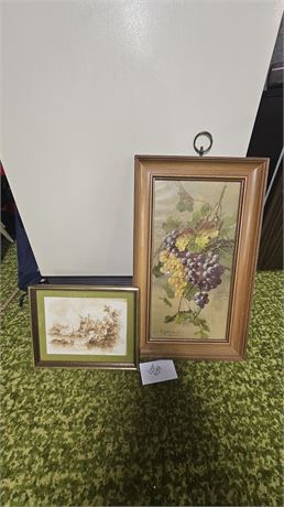 Hanging Grape Print & Signed Water Color