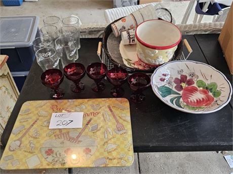 Ruby Glass Sherbets / Coca Cola Glasses & More