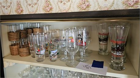 Mixed Brew Glass Lot: German / Budweiser & More