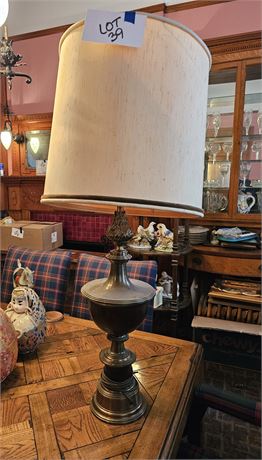 Wood & Brass Urn Lamp